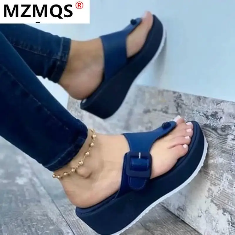 

2021 Summer New Women Sandals Fashion Non-slip Sexy Open Toe Beach Slippers Women Outdoor Wedges Slippers Shoes Woman Plus Size