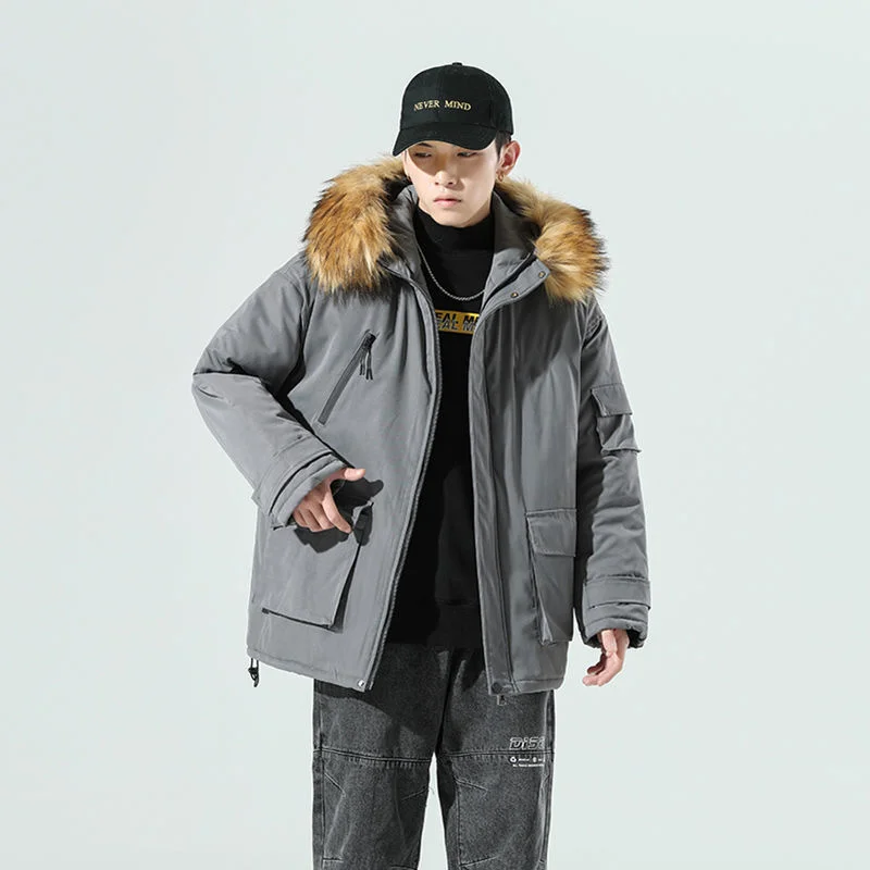 Парка мужская зимняя с х/б подкладкой капюшоном B386