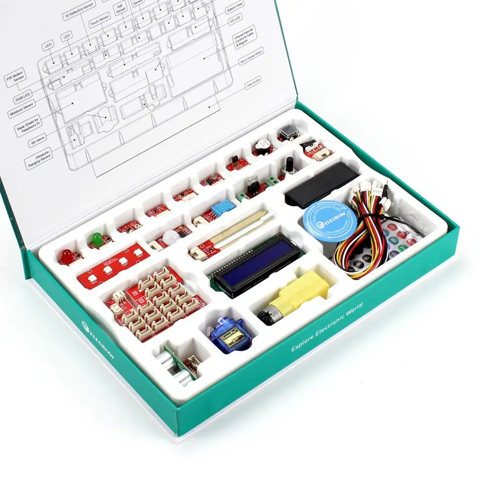 Стартовый комплект Elecrow Crowtail для Raspberry Pi Plug and Play набор самодельных датчиков с 22