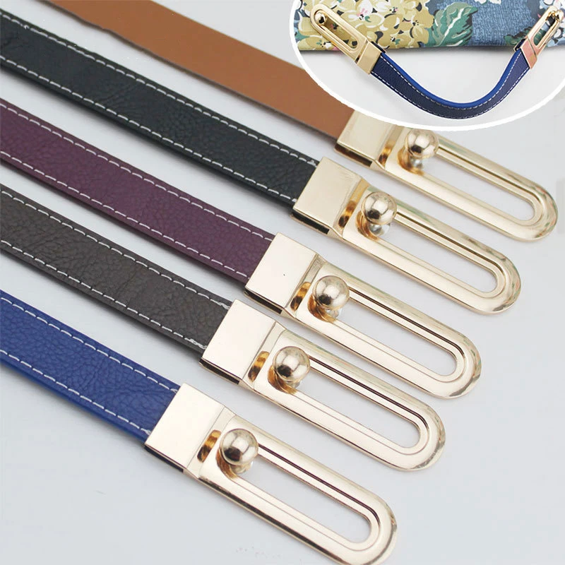 

1Pc Bag Handle Strap Replacement Bags Belt Pu Leather Handbag Straps Hang Hook For Handbag Solid Color Bag Part Accessories