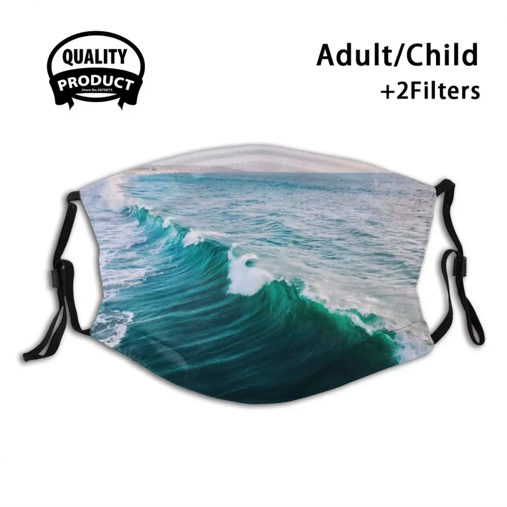 

Beautiful Ocean Waves Anti Dust Face Mask Washable Filter Reusable Washable Ocean Waves Surfer Cali California Sunset Sunset