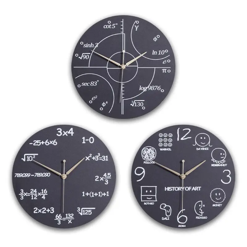 Math Clock Unique Wall Modern Design Novelty Maths Equation - Each Hour Marked by a Simple | Дом и сад