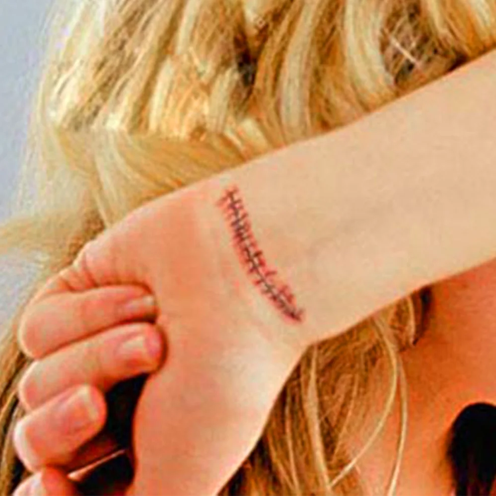 Горячая Распродажа тату для Хэллоуина Зомби Шрамы Татуировки с поддельной