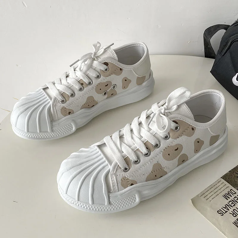 

Canvas Shoes Women 2021 Spring Autumn New Korean Fashion Dissolving Thick Bottom Student Street Shooting Small White Shoe Women