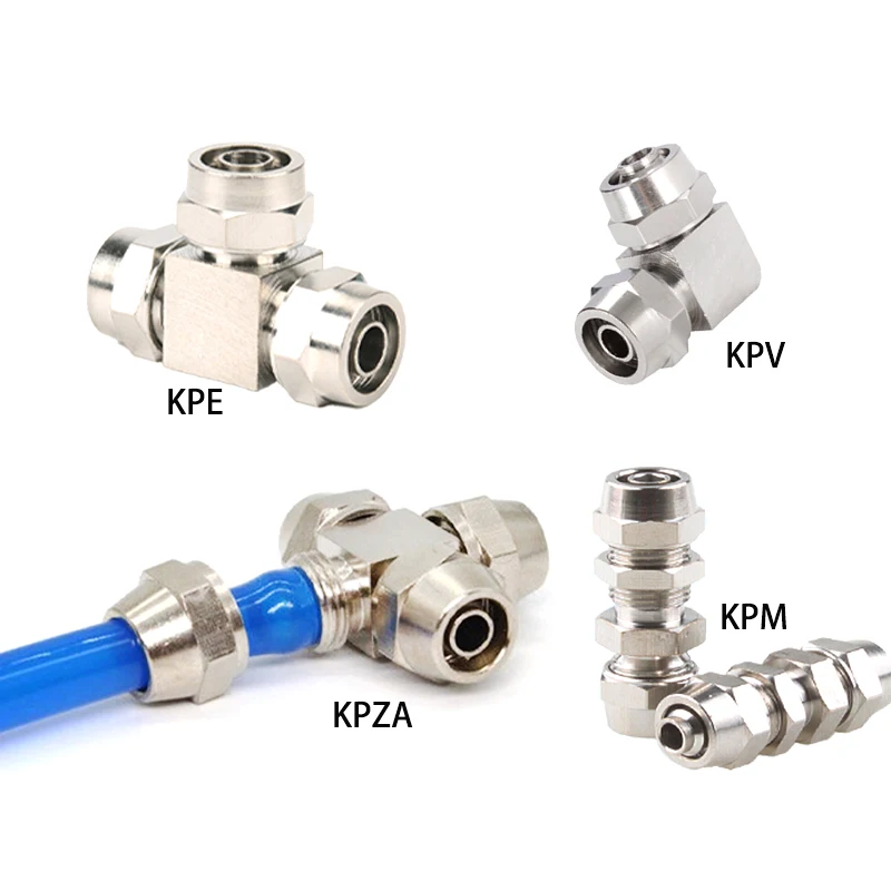 

Copper Plated Nickel Pneumatic Air Quick Connector For Hose Tube OD 4MM 6 8 10 12 14 16MM Fast Joint Connection KPV KPE PM PZA