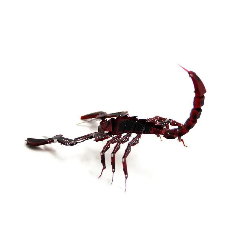 3D металлический пазл в виде красного скорпиона Модель Металлической сборки для