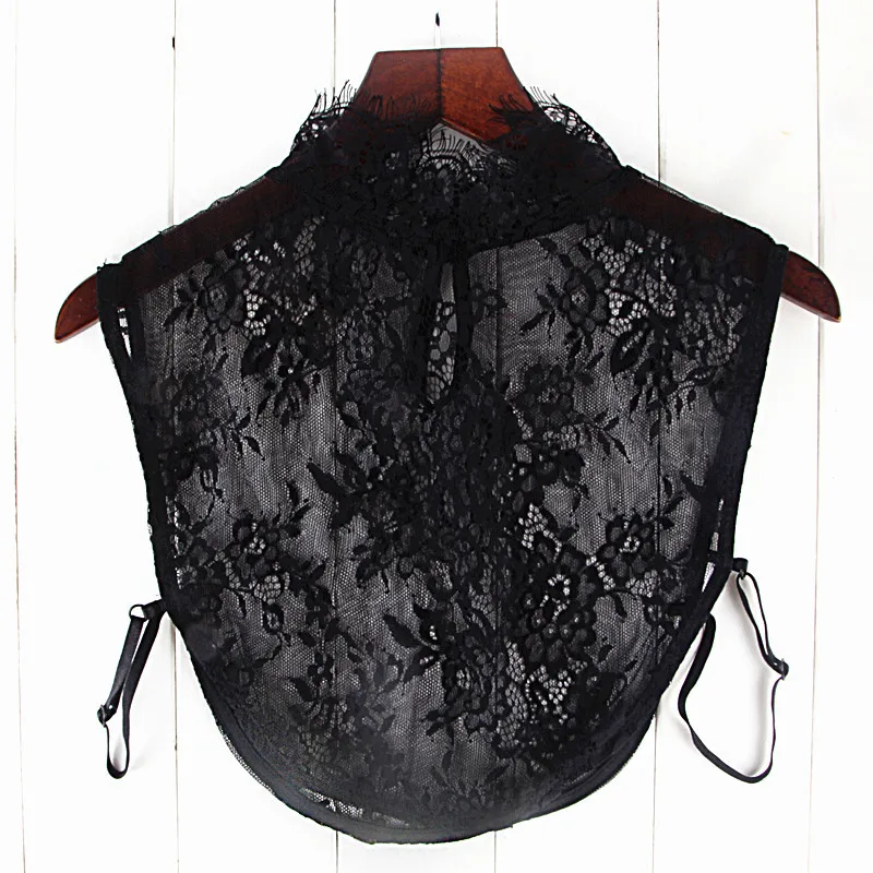 Льняная вышивка ложные воротники для женщин хлопок регулируемая съемная рубашка