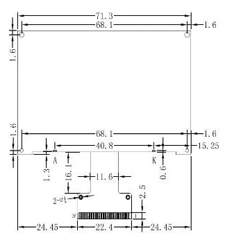 26PIN SPI COG LCM 256128 ЖК-экран ST75256 контроллер Белый/Синий Подсветка параллельная/интерфейс IEC