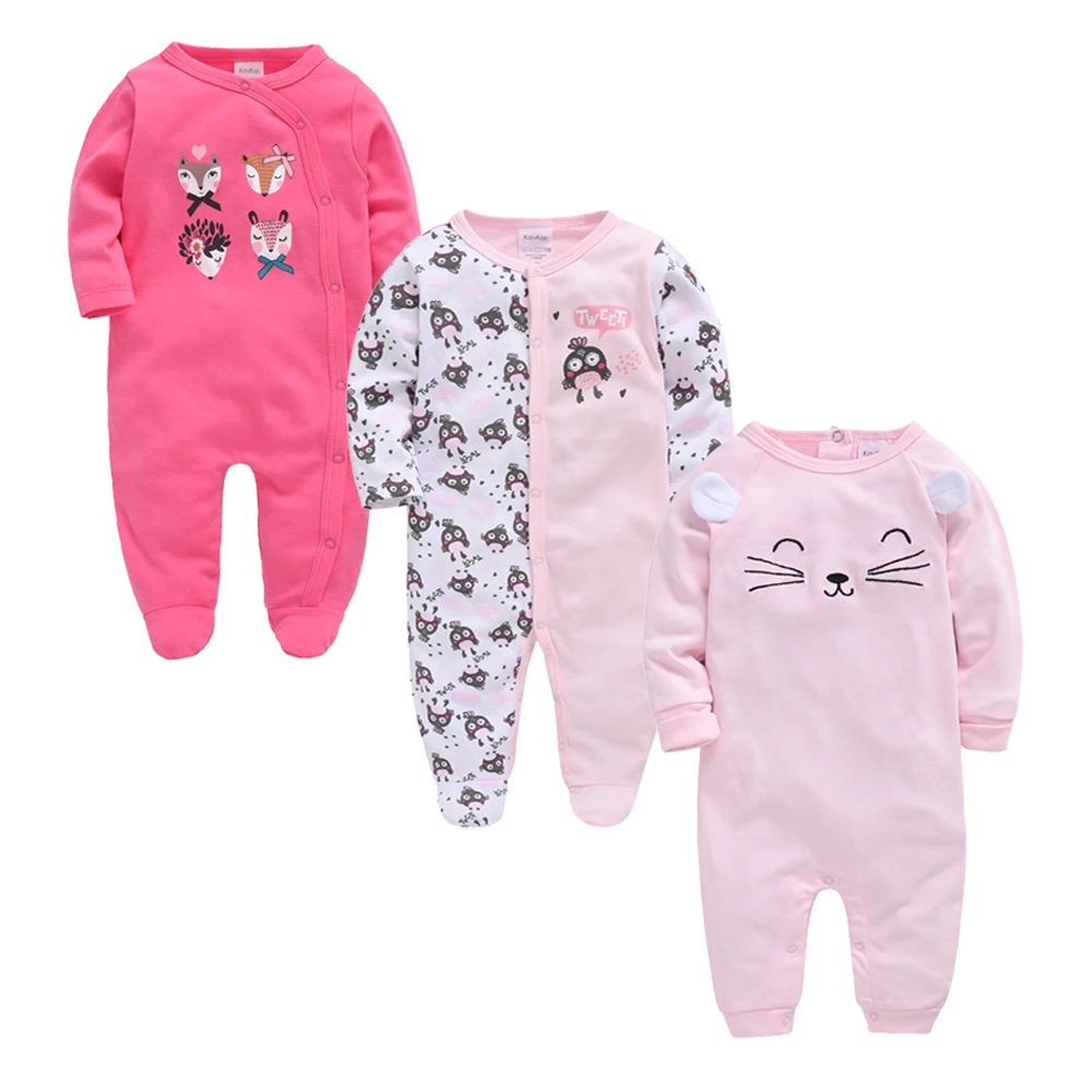 2020 3 шт./лот одежда для маленьких девочек осенне-летний хлопковый комбинезон