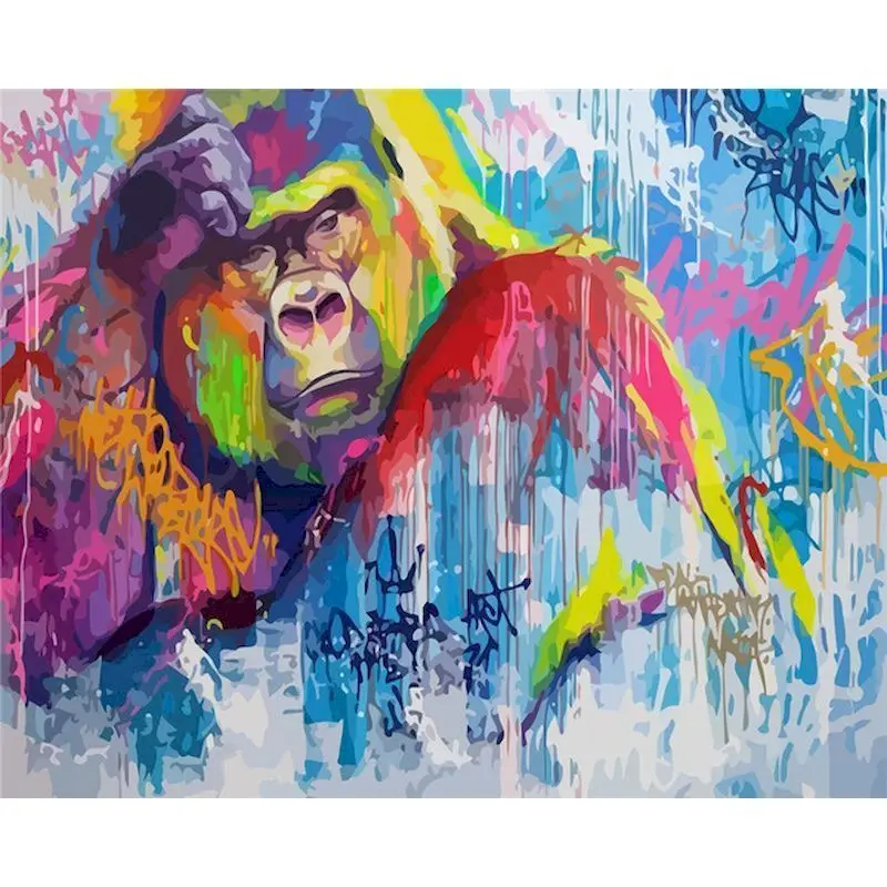Мозаика обезьяны. Разноцветная обезьяна картина.