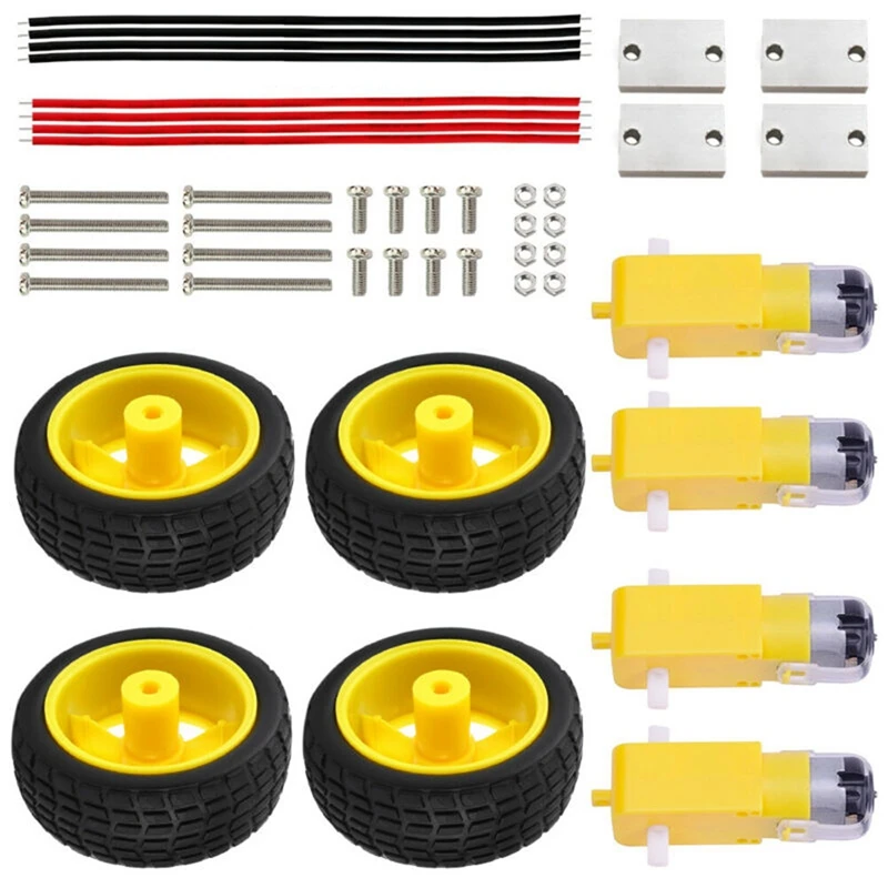 Для Arduino Robot Plastic Tire Wheel с DC 3-6V мотор-редуктор 1/2/1 Набор для |