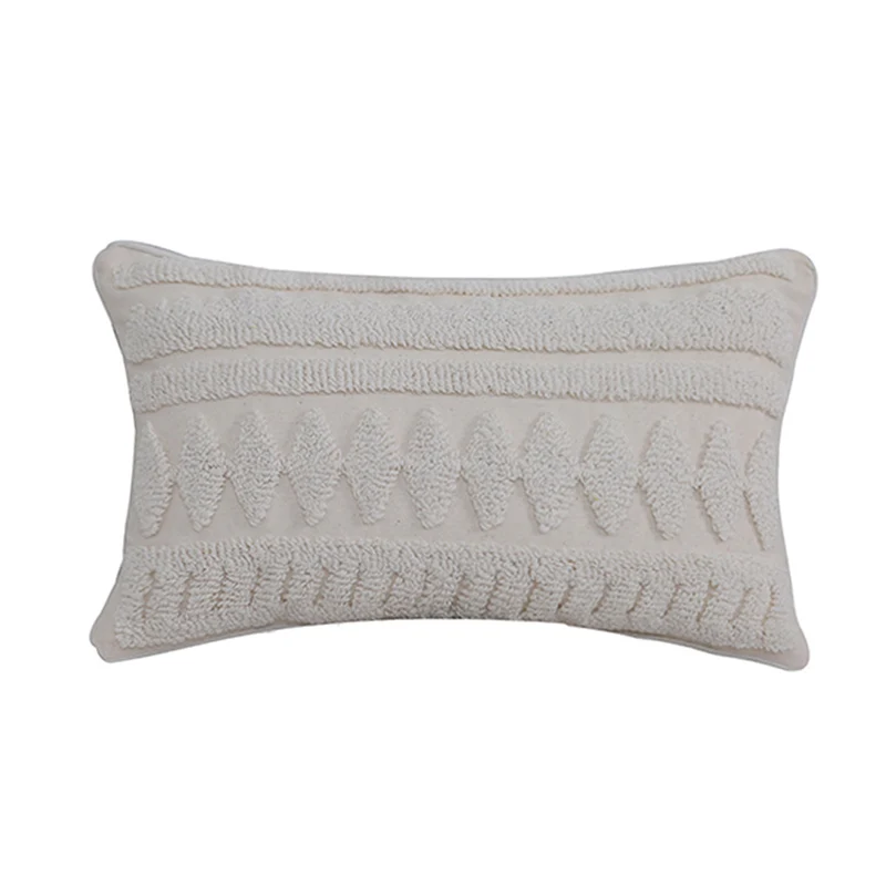 

Ivory cushion cover 45x45cm/30x50cm Cotton pillow cover LoopTufted for Home decoration Netural Living Room Bedroom