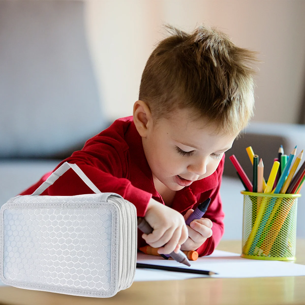 

1Pc 72 Slots Pencil Holder Simple Pencil Organizer 4-layer Colored Pencil Case