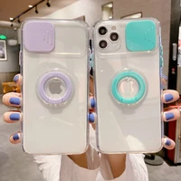 camera lens protection with stand phone case for iphone 12 mini 11 pro max x xs max xr 7 8 plus se 2020 transparent soft cases