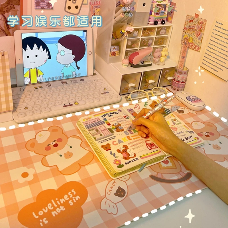 W &amp G Ins креативная клетчатая скатерть с милым медведем водонепроницаемый