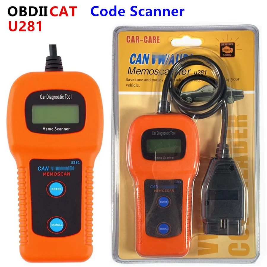U281 OBD2 сканер кодов CAN BUS U 281 OBDII считыватель двигателя автомобиля диагностический