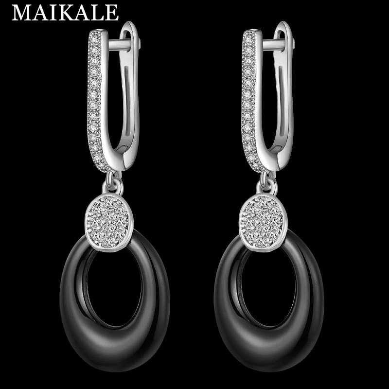MAIKALE, классические круглые висячие серьги, маленькие кубические циркониевые покрытые золотом и серебром корейские серьги для женщин, подарок другу