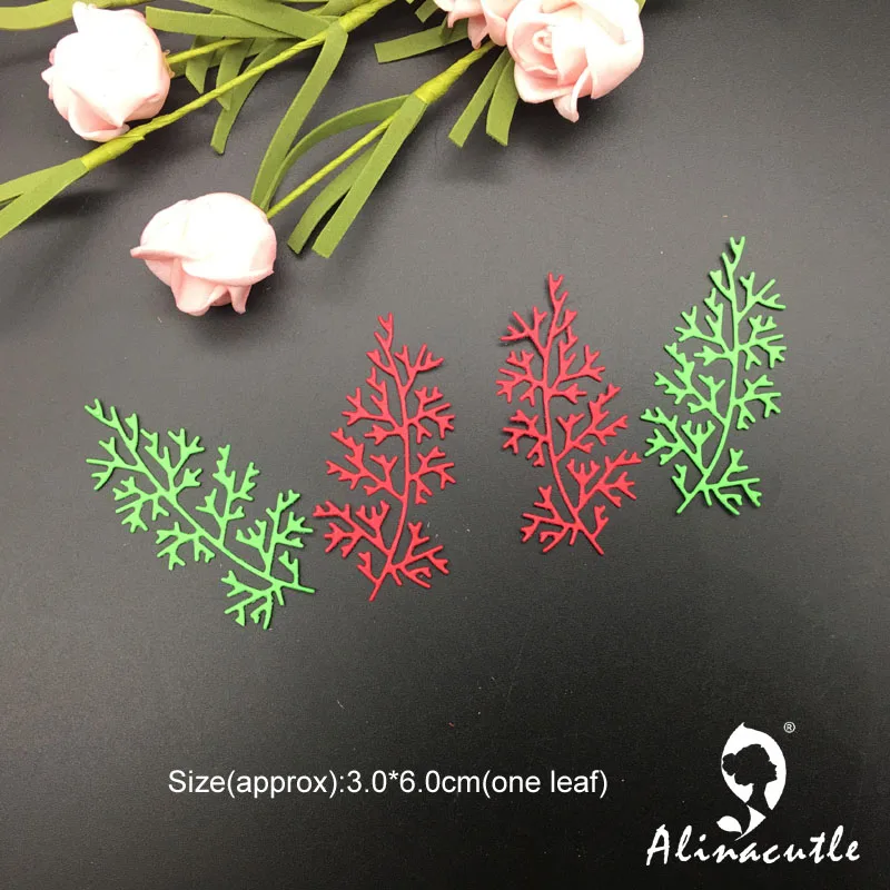 Заготовки Из Металла резка 2 шт. ветка с листьями Скрапбукинг альбом Papercraft ручной работы трафарет для открыток перфорирующий резак Die Alinacutle