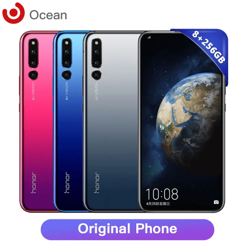 Google Play оригинал Honor Magic2 Magic 2 смартфон Kirin 980 8 ГБ ОЗУ 256 Гб ПЗУ четыре ядра отпечаток