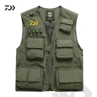 2021 outdoor summer fishing vests breathable multi pocket multifunctional ultralight mesh jackets photography hiking mens vest