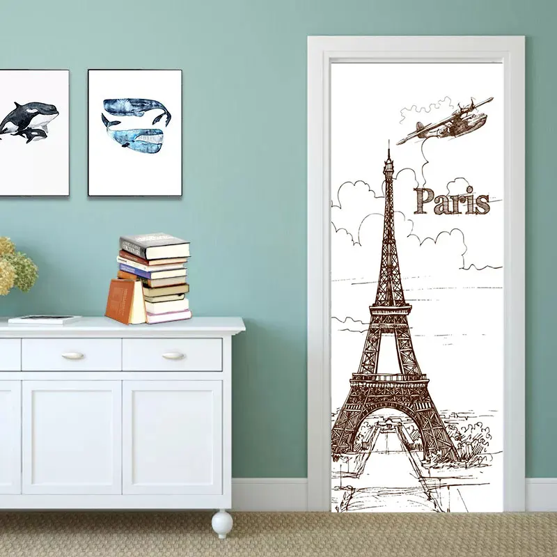 90x200 см японские забавные виниловые наклейки на дверь СУПЕРМЕНА для гостиной