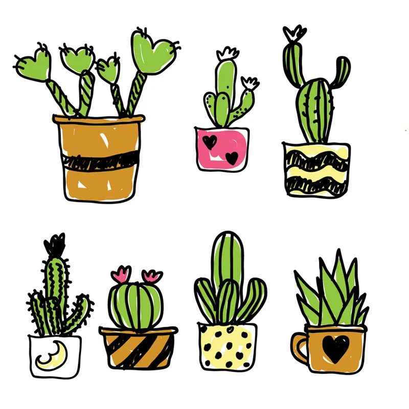 

YaMinSanNiO Potted Cactus and Potted Flower Plants Clear Stamps for Scrapbooking Stamping for Photo Album Home Decorative Crafts
