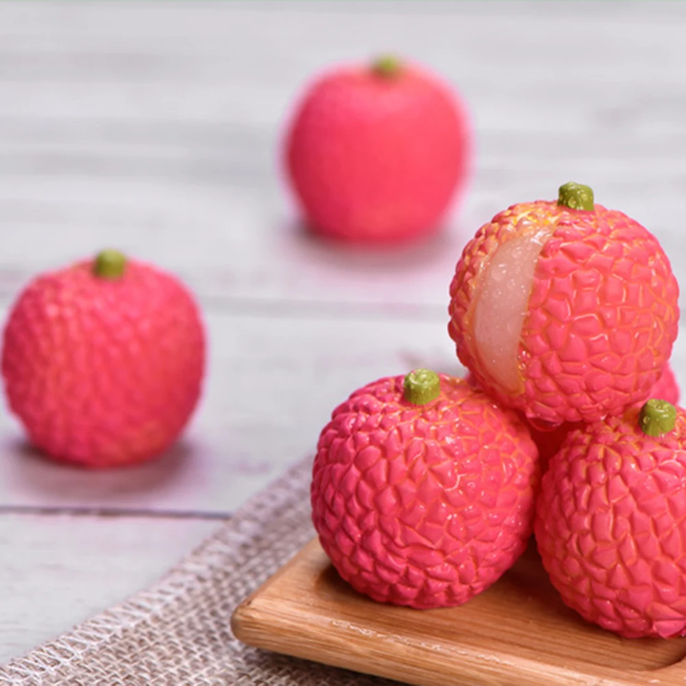 Имитация Фрукты из смолы миниатюрные украшения манго лимон личи ананас детский