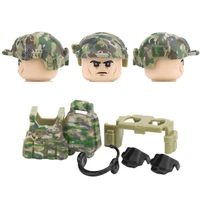military us delta force special forces weapon building blocks army jungle mc camouflage soldiers figures helmet part bricks toys