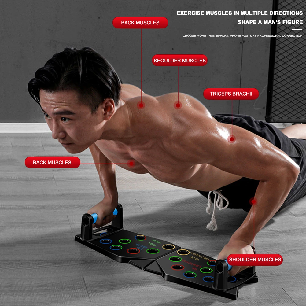 Multi-function Push Up Board Rack Gym Workout Abdominal Muscle Trainer Stand Body Building Exercise Fitness Equipment for Men | Спорт и