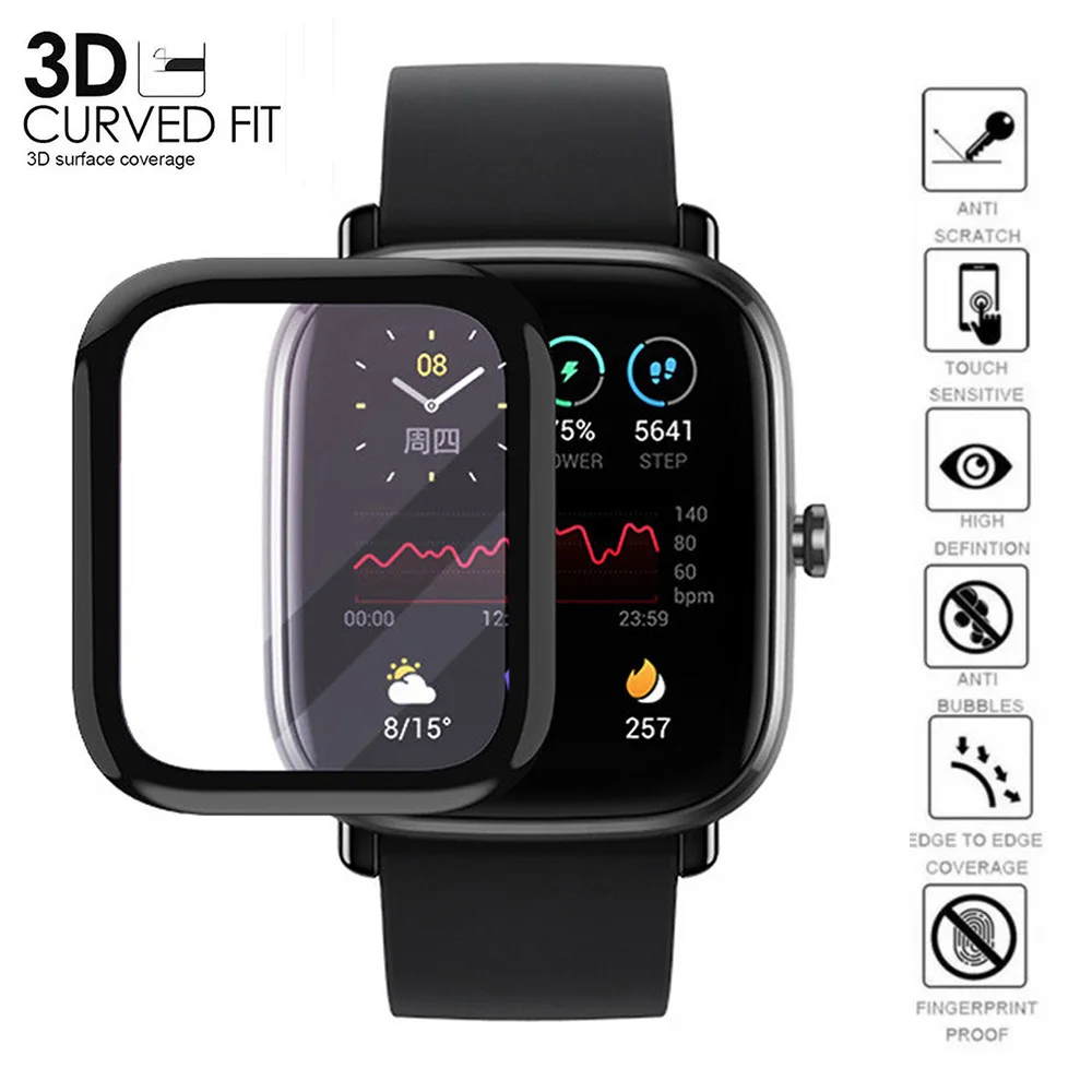 

Мягкая защитная 3d-пленка с закругленными краями для Xiaomi Huami Amazfit GTS2 Mini, Защитная пленка для экрана