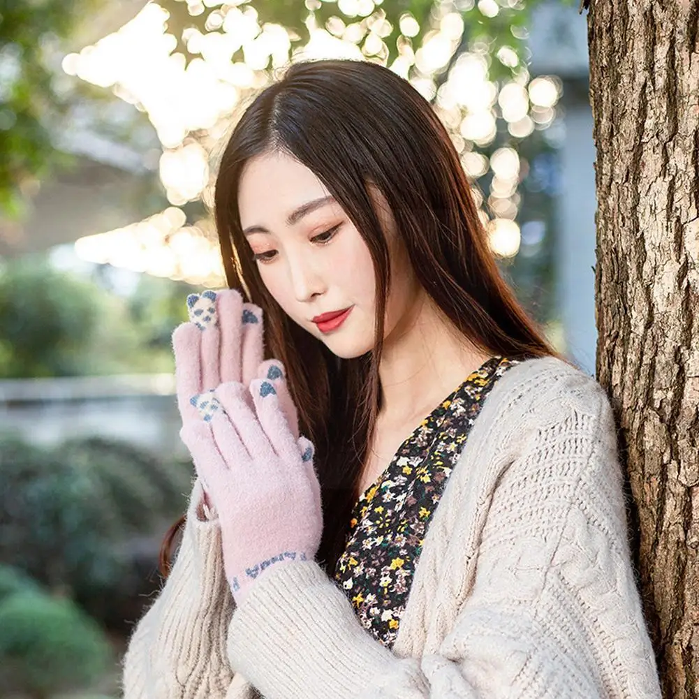 

1 пара, женские зимние ветрозащитные перчатки с пальцами