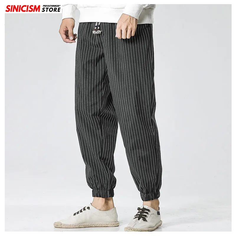 Sinicism Store осенние модные полосатые повседневные шаровары мужские 2020 большие
