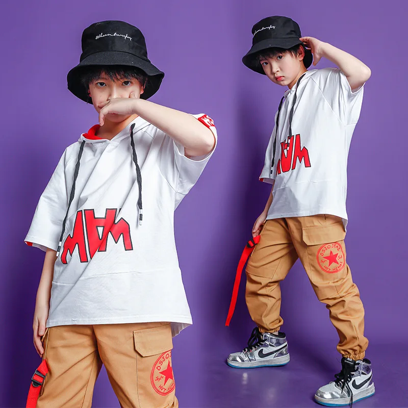 

Kid Adult Cool Hip Hop Clothing Hoodie Long Sleeve Sweatshirt Shirt Jazz Ballroom Dance Costume Causal Pants for Boys StreetWear