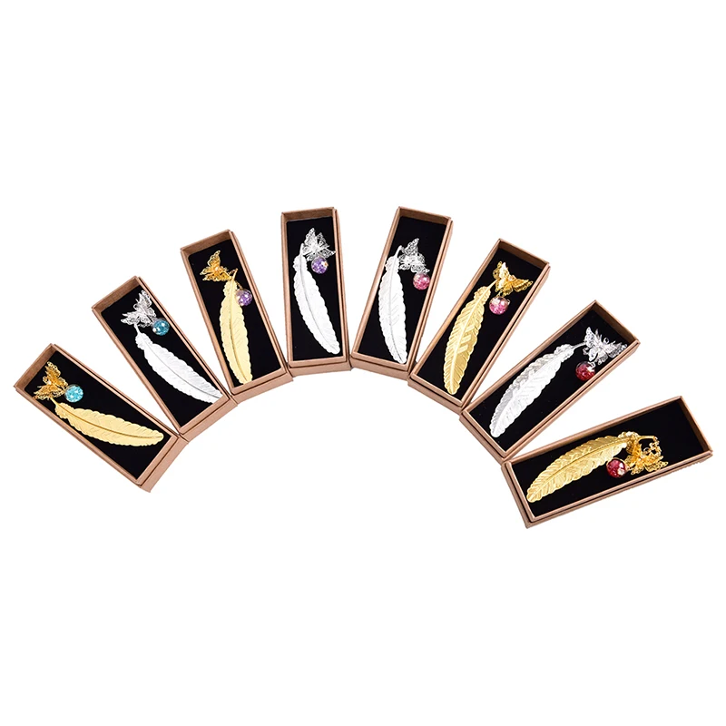 1 шт. креативная металлическая Ретро Винтажная закладка дизайн пера/бабочки