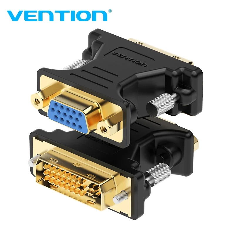 

Vention DVI to VGA Adapter Bidirectional DVI 24+5 Male to VGA Female Cable Connector Converter for PC HDTV Projector VGA to DVI