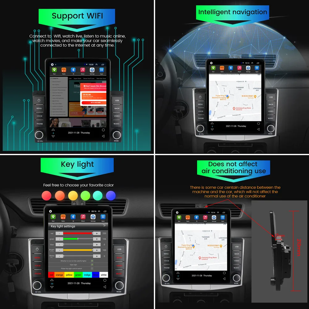 Автомагнитола 2 Din на Android с Bluetooth для Volkswagen VW Sagitar Jetta Bora 2011-2018 мультимедийный