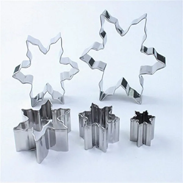 Набор из 5 формочек в форме снежинки/Формочки для печенья нержавеющей стали