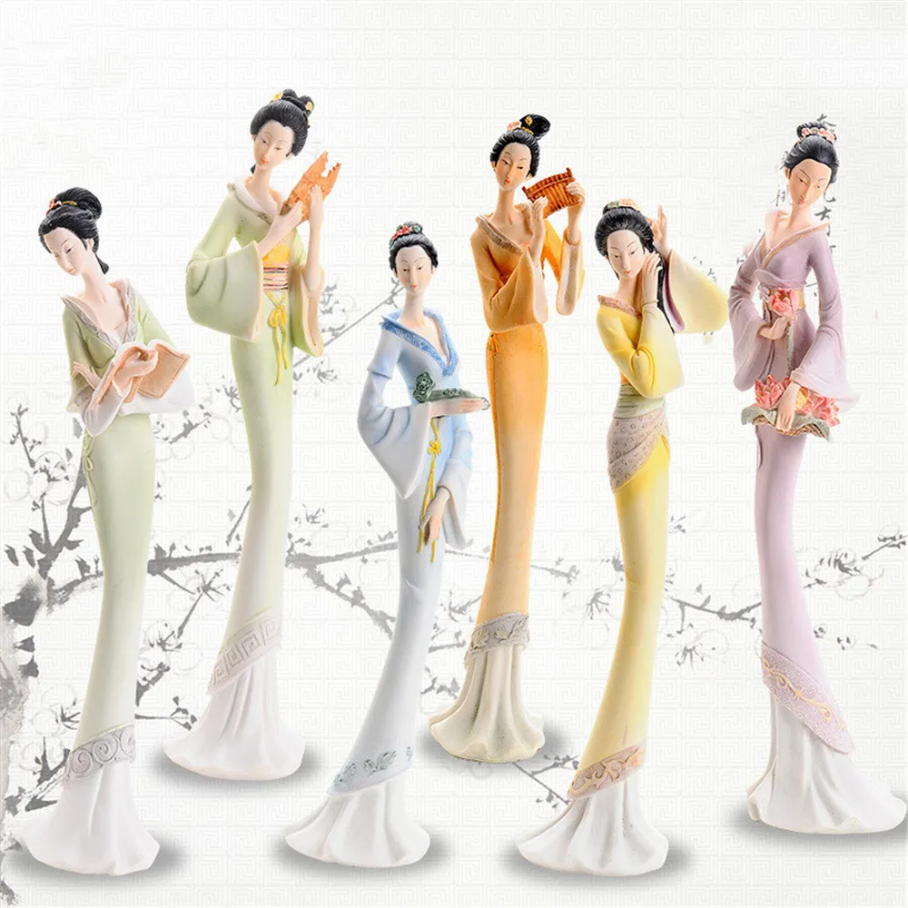 

Classical Style Lady Decoration Chinese Style Ancient Girl Resin Figure Crafts Living Room Bedroom Decoration Housewarming Gift