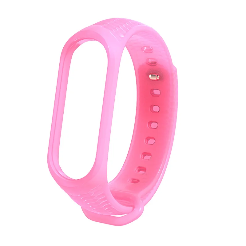 Pink Mi jobs mi Band 3 4 ремешок на запястье для Xiaomi mi Band 4 3 спортивный силиконовый браслет для mi band 4 3 Смарт-браслеты для наручных часов - Цвет: Pink