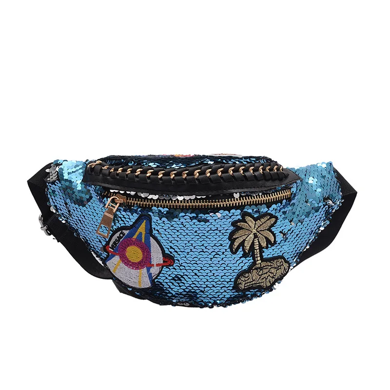 5 Waist pack JZYZQBX Женская поясная сумка градиентного цвета с блестками, поясная сумка, сумка формы «банан», модная поясная сумка, Женская поясная сумка - Цвет: 5 Waist pack