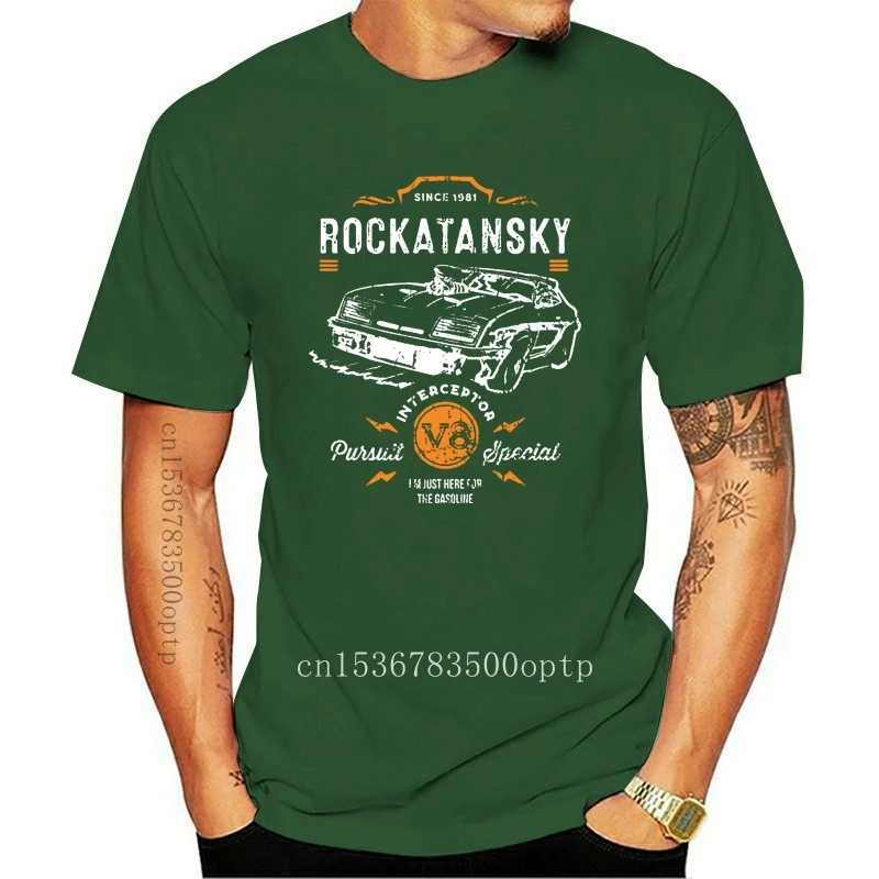 

Новая футболка Rockatansky, Мужская футболка Mad Max Mfp Force Fury, перехват дорог V8