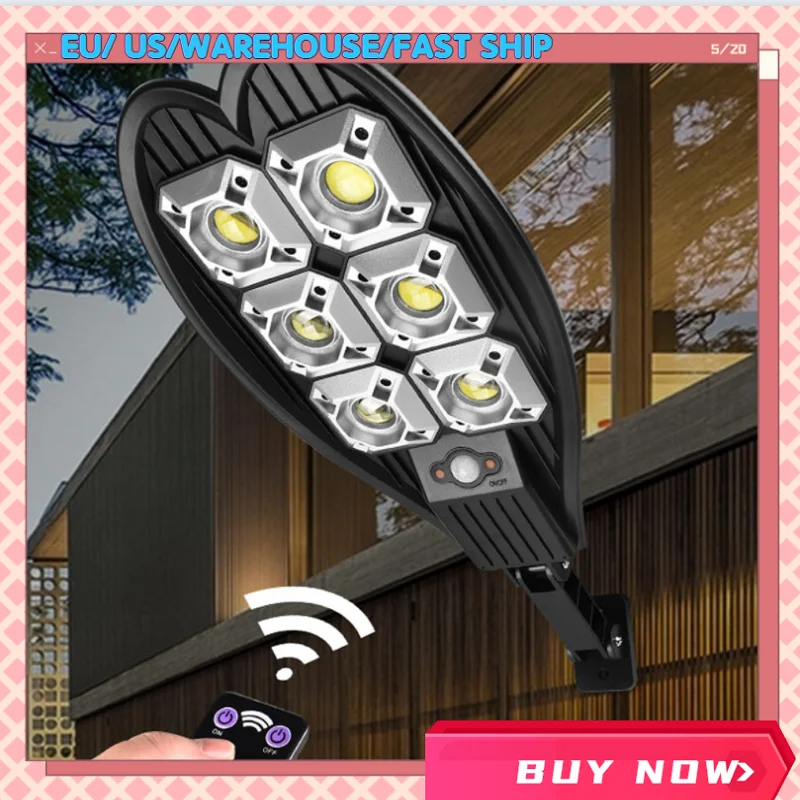 

COB LED Solar Light Outdoor IP65 Lamp Remote Control Sunlight PIR Motion Sensor Street Light for Garden Decoration 4 Modesquery