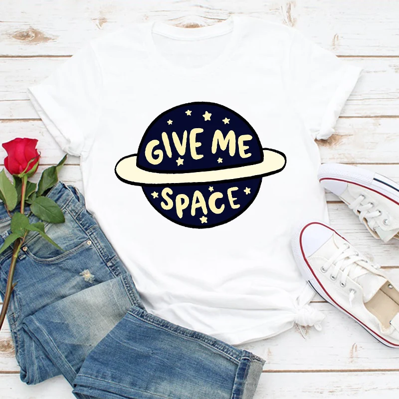 Женская одежда Милая женская летняя рубашка с принтом инопланетянина НЛО