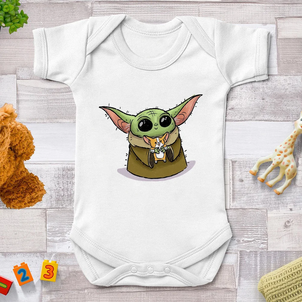

2021 Baby Rompers Newborn Jumpsuits Harajuku Baby Jedi Printed Cute Cartoon Baby Bodysuits Infant Baby Playsuits 0-24M