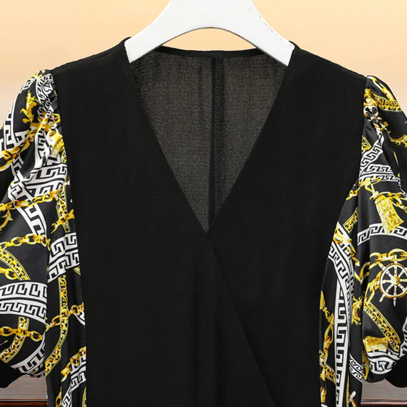 Женское летнее длинное черное платье миди с поясом большого размера плюс