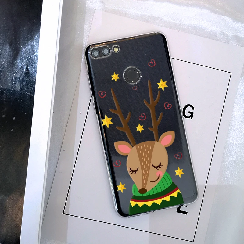 Мягкий силиконовый чехол для телефона Huawei Y5 Y6 Y7 Prime 2018 Y9 2019 Рождественская кошка