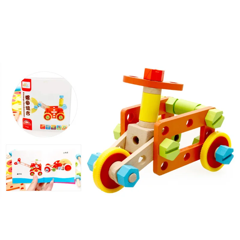 MWZ Wooden Screw Assembly Toys Nut Eduational Brain Training Play Multiple Building Block Gift For Kids | Игрушки и хобби