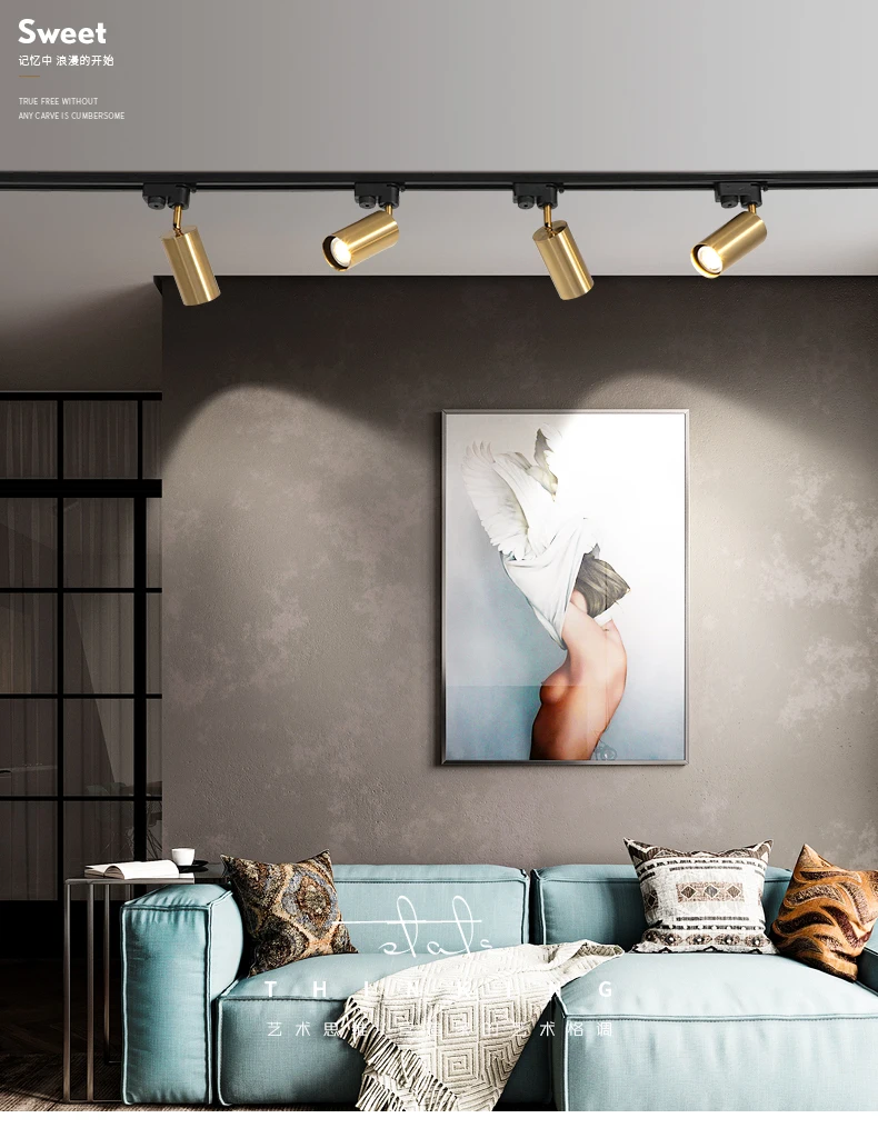 Modern Golden Ceiling Lights Wrought Aluminium LED Ceiling Lamps Rail Track Lamps For Living Room Kitchen Home Lighting Fixtures
