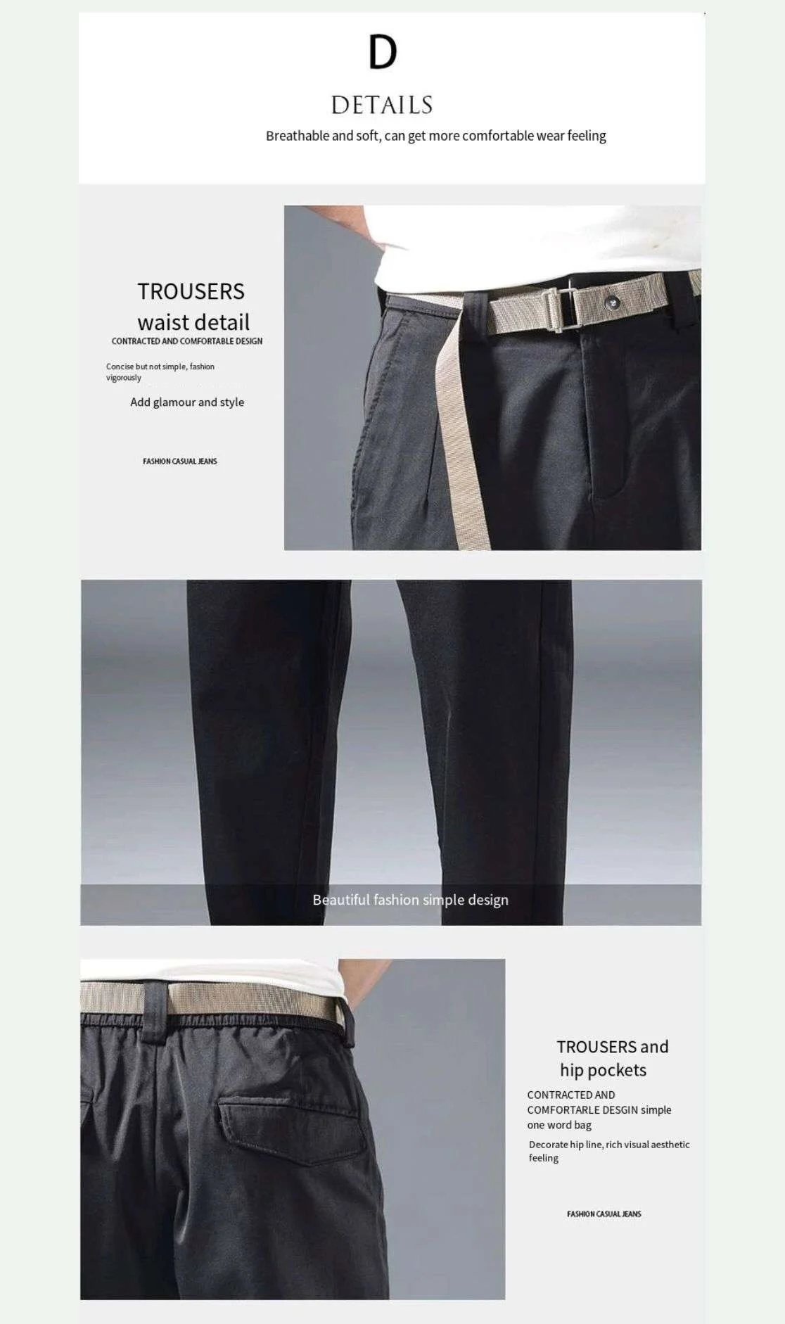 

2021 High-End Pants Male Spring and Summer New Loose Straight Black 9 Points Men's Korean Style Trend All-Match Casual Trousers