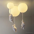 Скандинавский потолочный светильник для детской комнаты, мультяшсветильник подвесные дизайнерские светильники, домашние декоративные светодиодные лампы для спальни